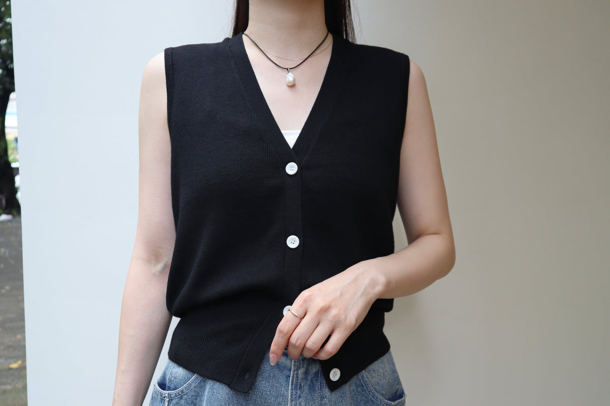 compact knit vest – louren store