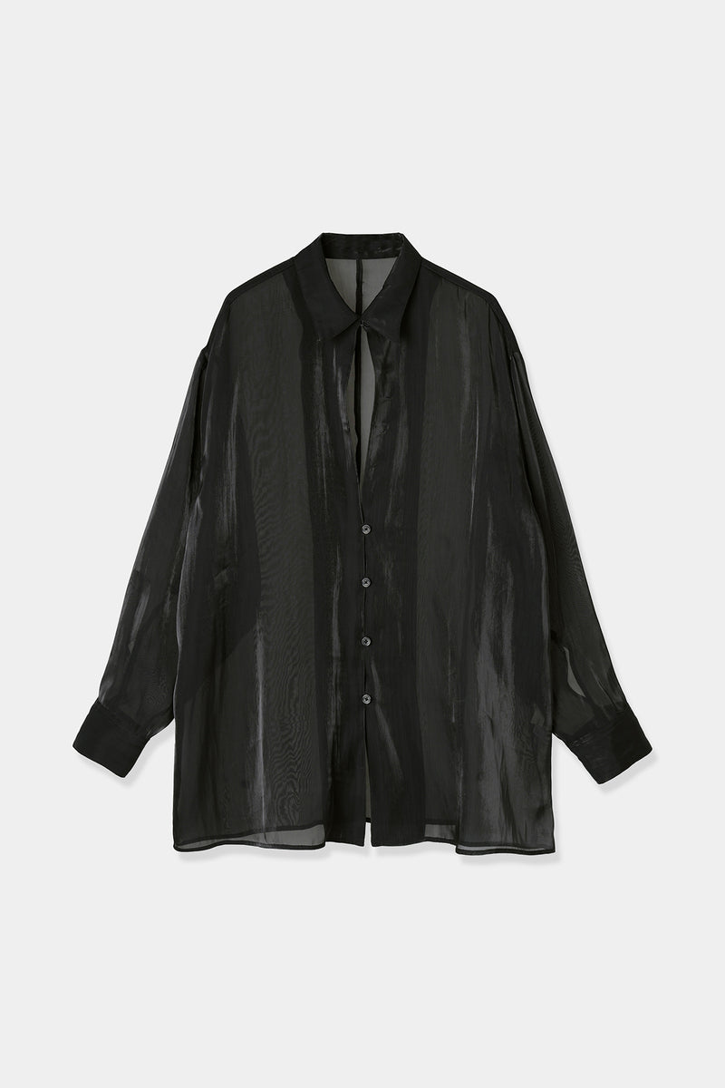 shiny front slit shirt – louren store