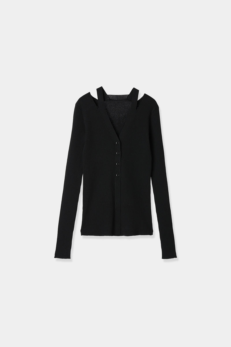 neck slit knit cardigan louren 完売品　新品 neck slit knit cardigan – louren store