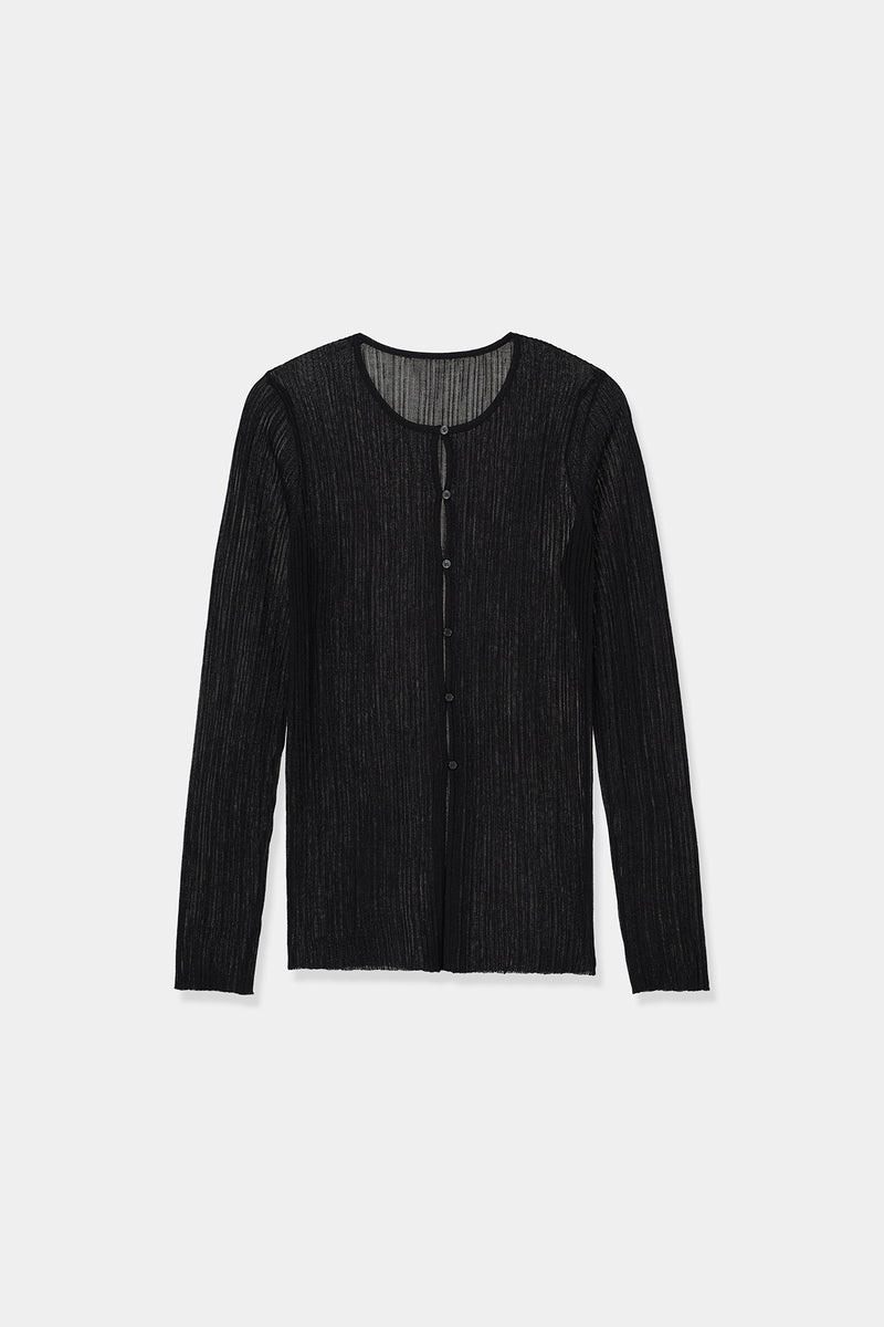 shiny sheer knit cardigan – louren store