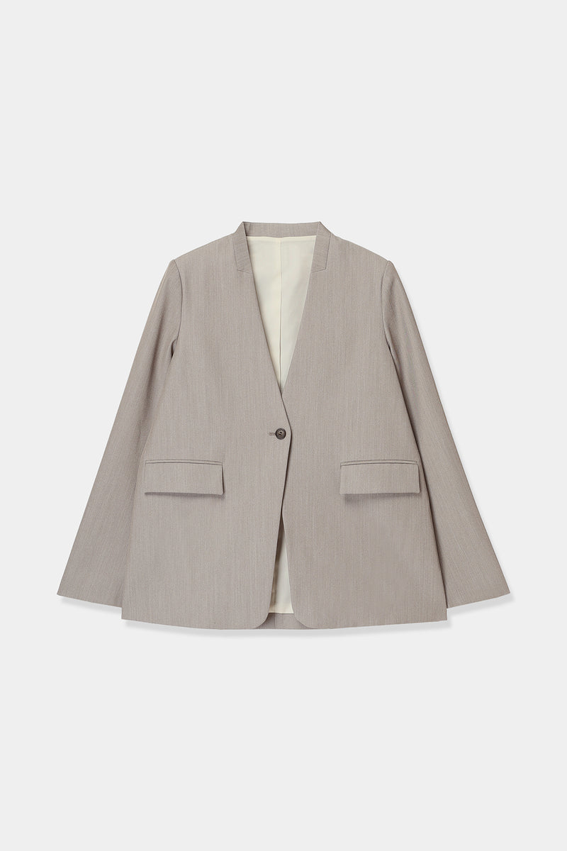 no collar twill jacket – louren store