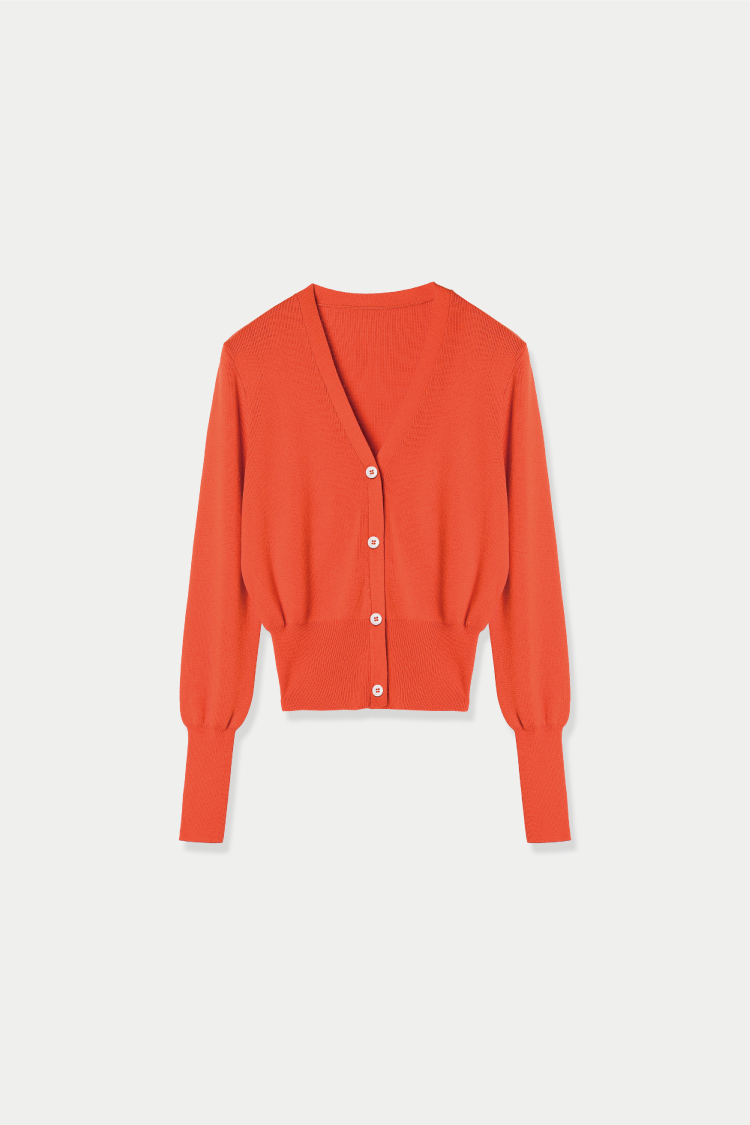 Vneck knit compact cardigan – louren store