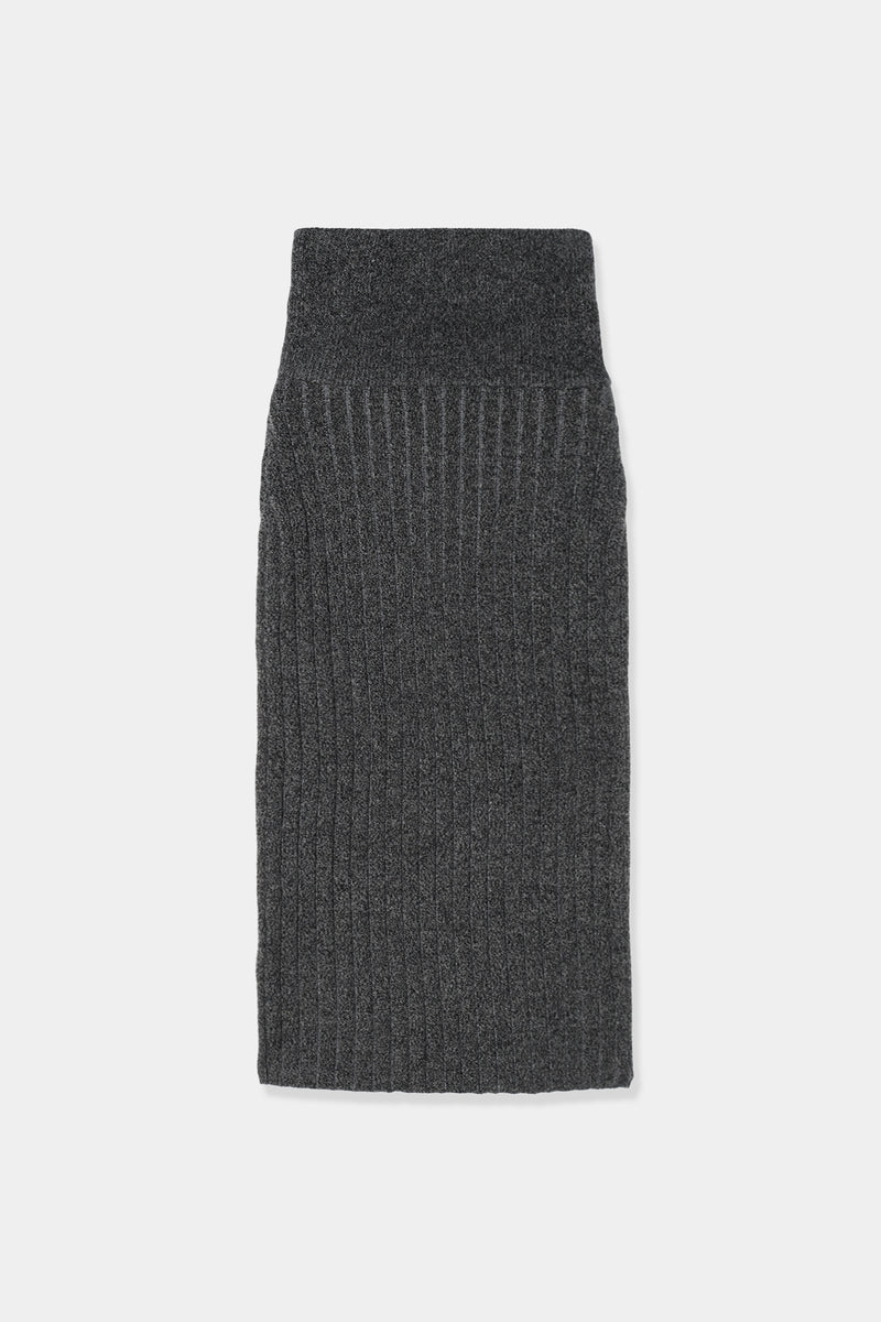 plating knit pencil skirt