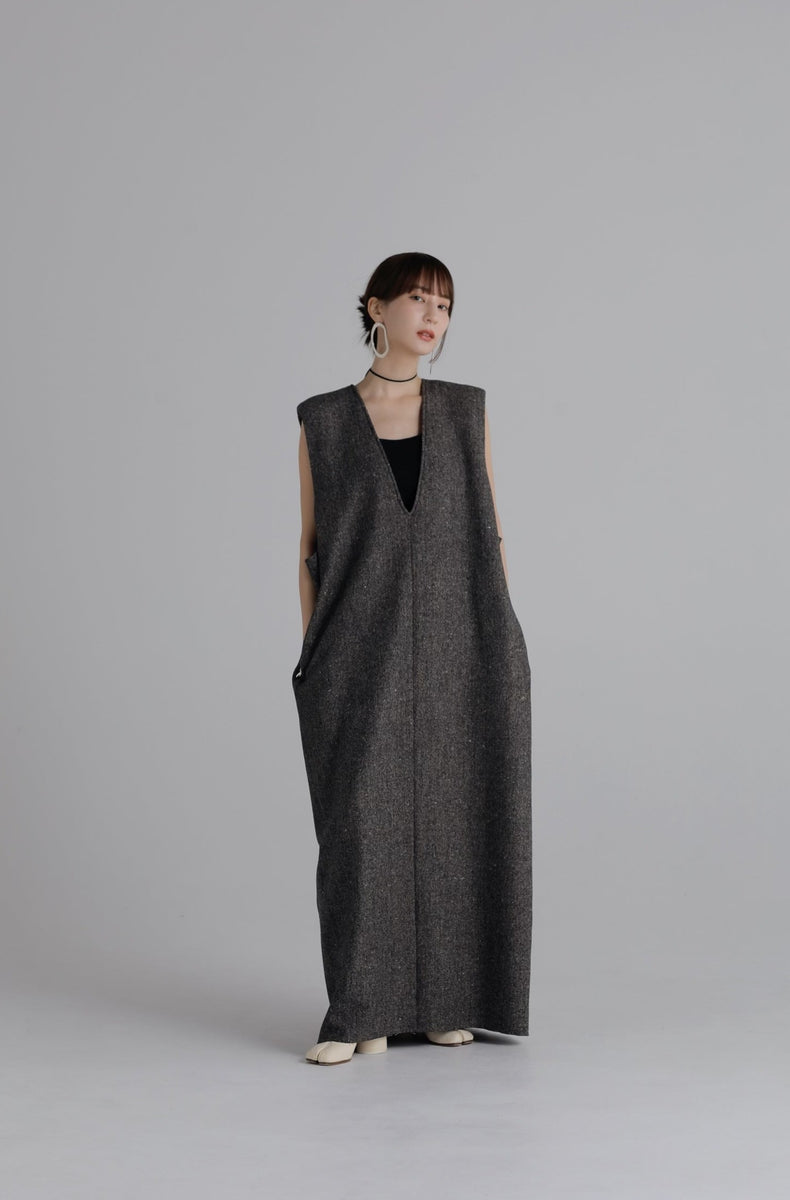 ワンピース louren color nep Vneck cocoon dress color nep Vneck cocoon dress – louren store