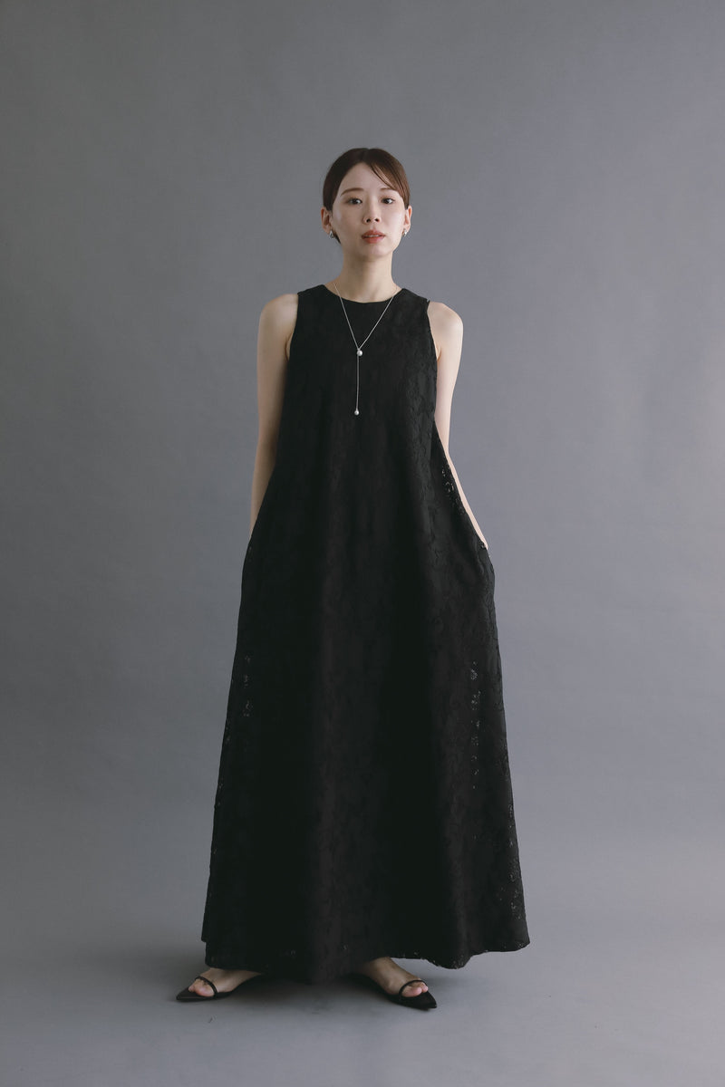 【Louren】rascel lace flare dress M black rascel lace flare dress – louren store