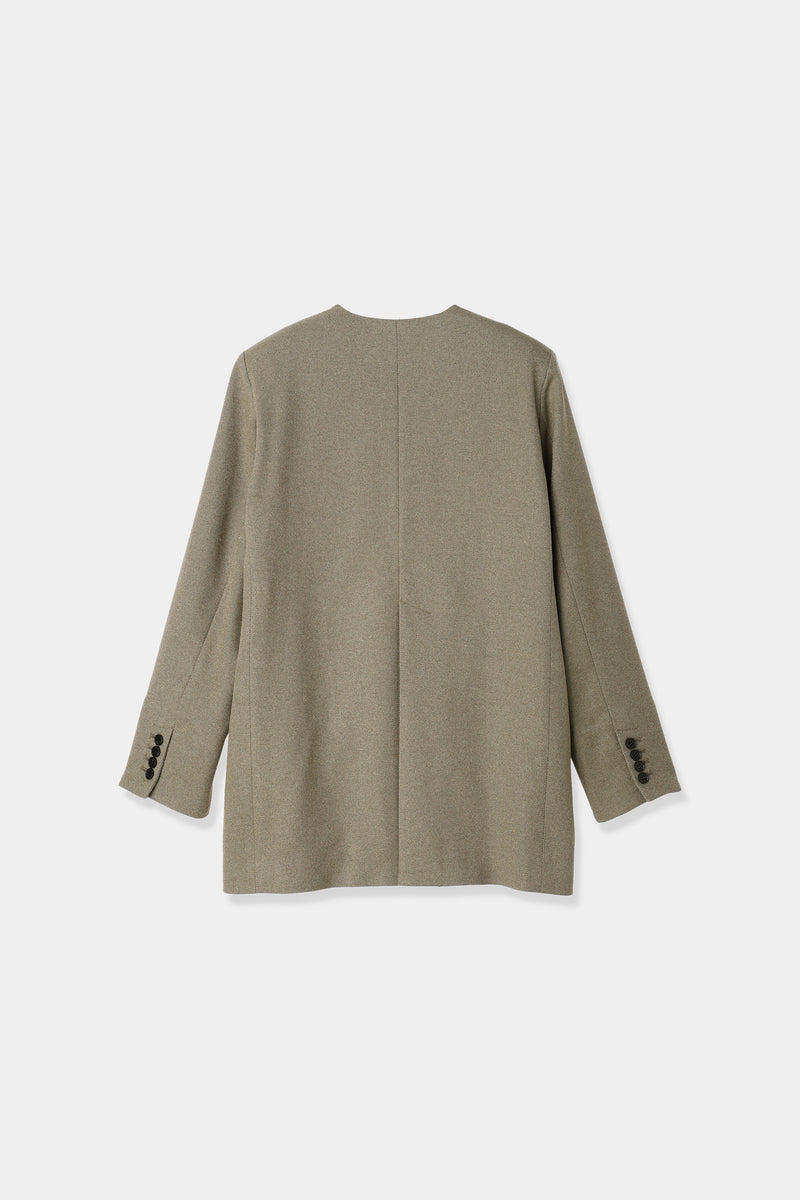 twill no collar jacket – louren store