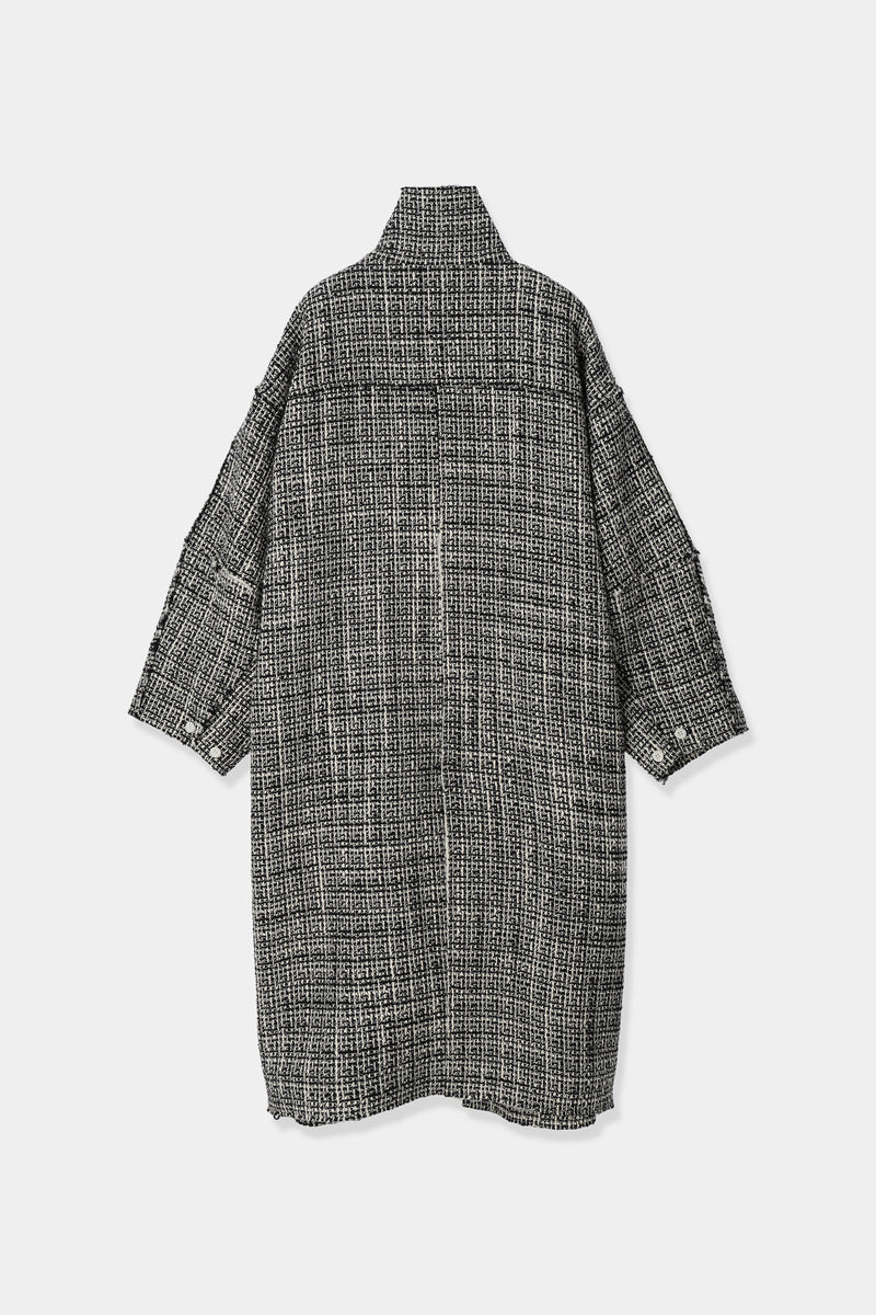 stand collar tweed coat – louren store