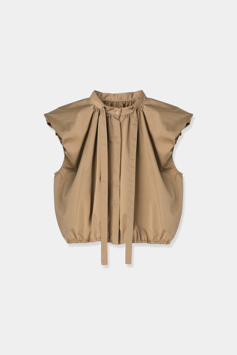 power shoulder taffeta blouse – louren store