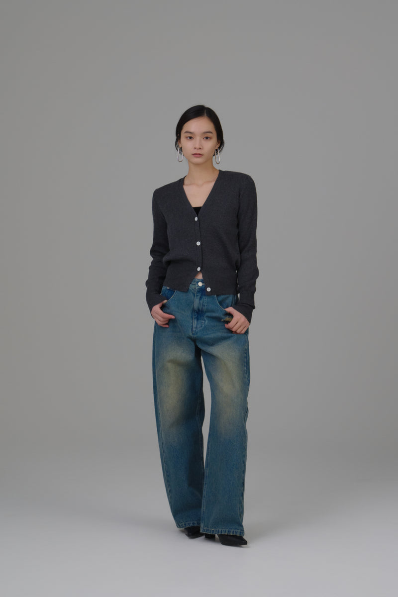 Vneck knit compact cardigan – louren store