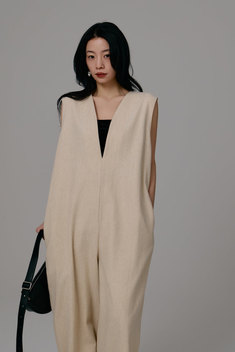 Vneck tweed combinaison – louren store