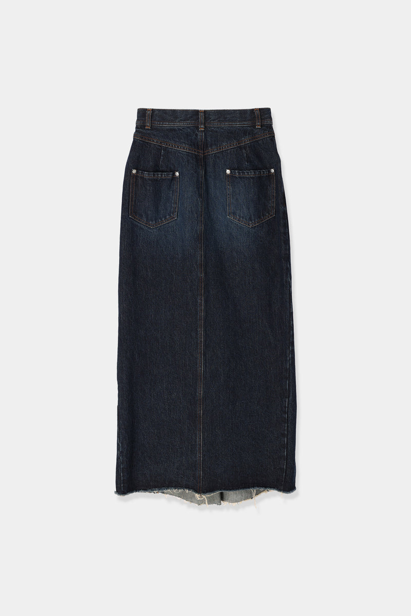 vintagelike panel denim skirt – louren store