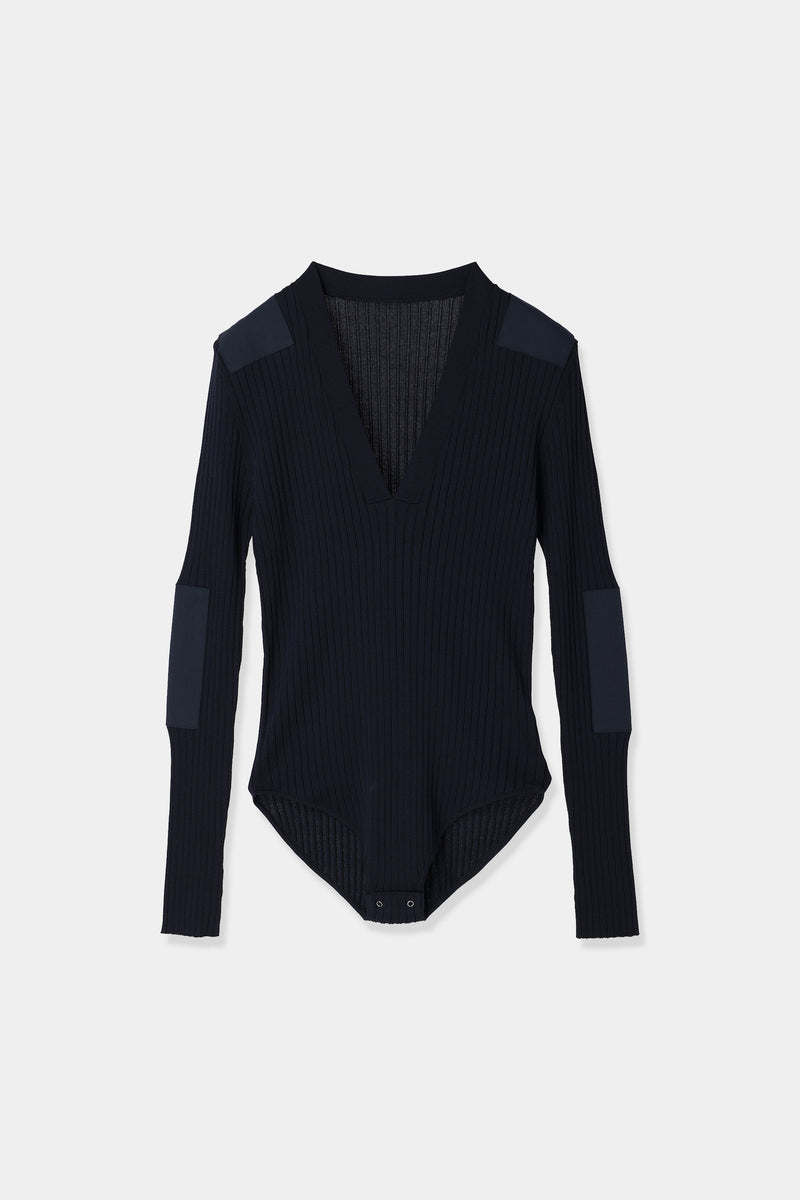 patchwork military knit bodysuit – louren store