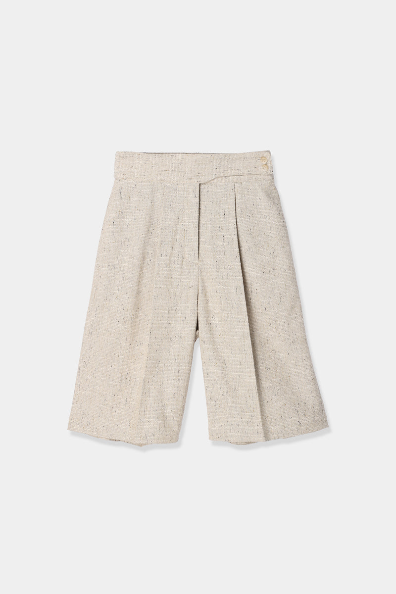 slub tweed half pants