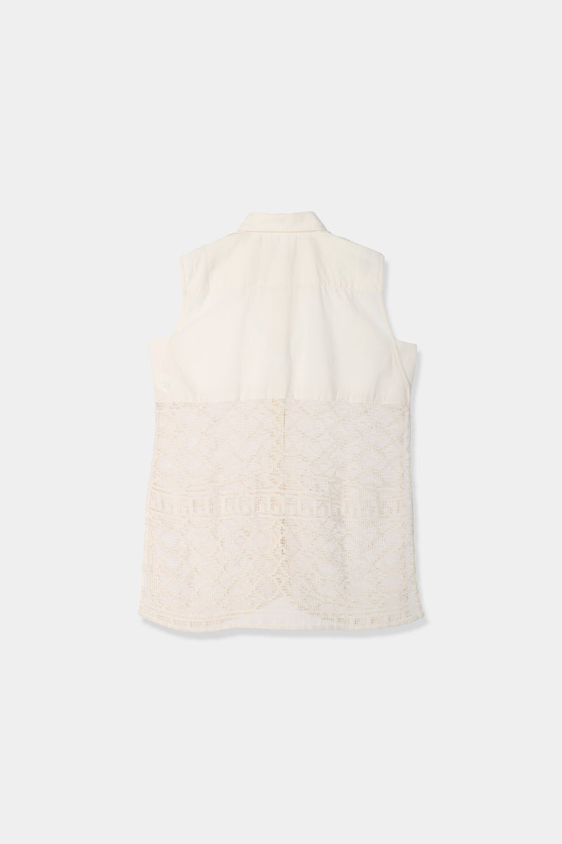 raschel lace panel shirt – louren store