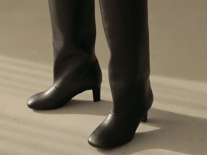 [Real store] Notice of arrival of round toe wide long boots 