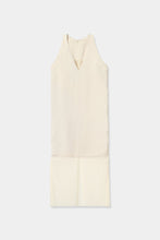 将图像加载到图库查看器中， v-neck sheer hem dress