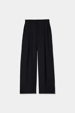 back satin straight pants