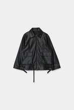 画像をギャラリービューアに読み込む, vegan leather zip jacket