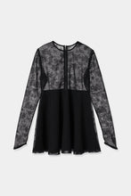 画像をギャラリービューアに読み込む, tulle peplum blouse