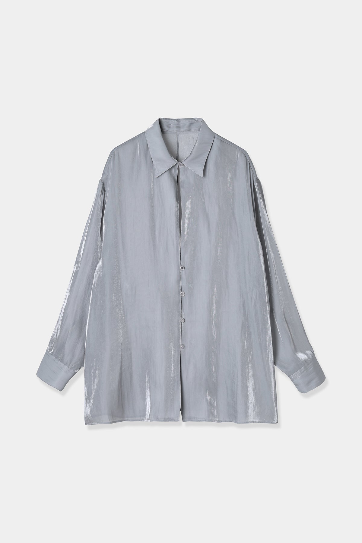 shiny front slit shirt