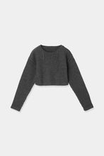 画像をギャラリービューアに読み込む, cropped yoke knit pullover
