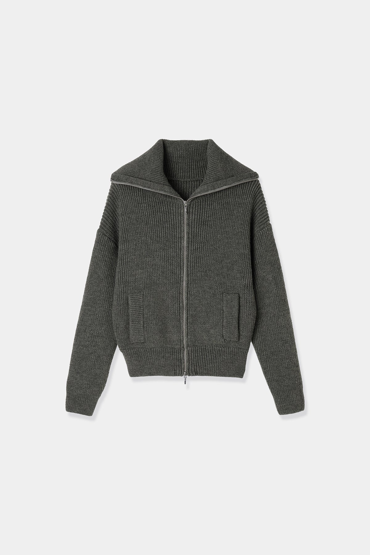 zip up knit cardigan – louren store