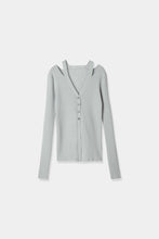 画像をギャラリービューアに読み込む, neck slit knit cardigan