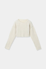 画像をギャラリービューアに読み込む, cropped yoke knit pullover