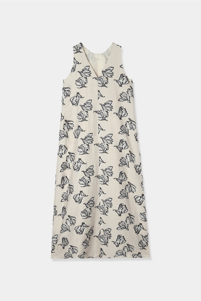 flower cut jacquard dress – louren store