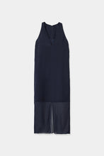 将图像加载到图库查看器中， v-neck sheer hem dress