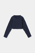 画像をギャラリービューアに読み込む, cropped yoke knit pullover