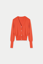 画像をギャラリービューアに読み込む, Vneck knit compact cardigan