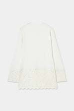 将图像加载到图库查看器中， lace hem knit cardigan