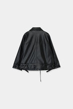 画像をギャラリービューアに読み込む, vegan leather zip jacket