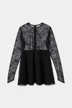 画像をギャラリービューアに読み込む, tulle peplum blouse