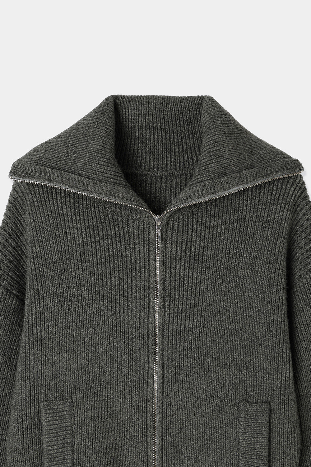 zip up knit cardigan – louren store