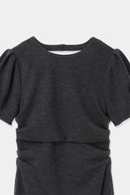 画像をギャラリービューアに読み込む, back open waist drape dress