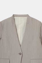 画像をギャラリービューアに読み込む, no collar twill jacket