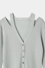 画像をギャラリービューアに読み込む, neck slit knit cardigan