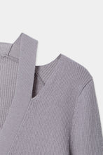 画像をギャラリービューアに読み込む, neck slit short knit cardigan