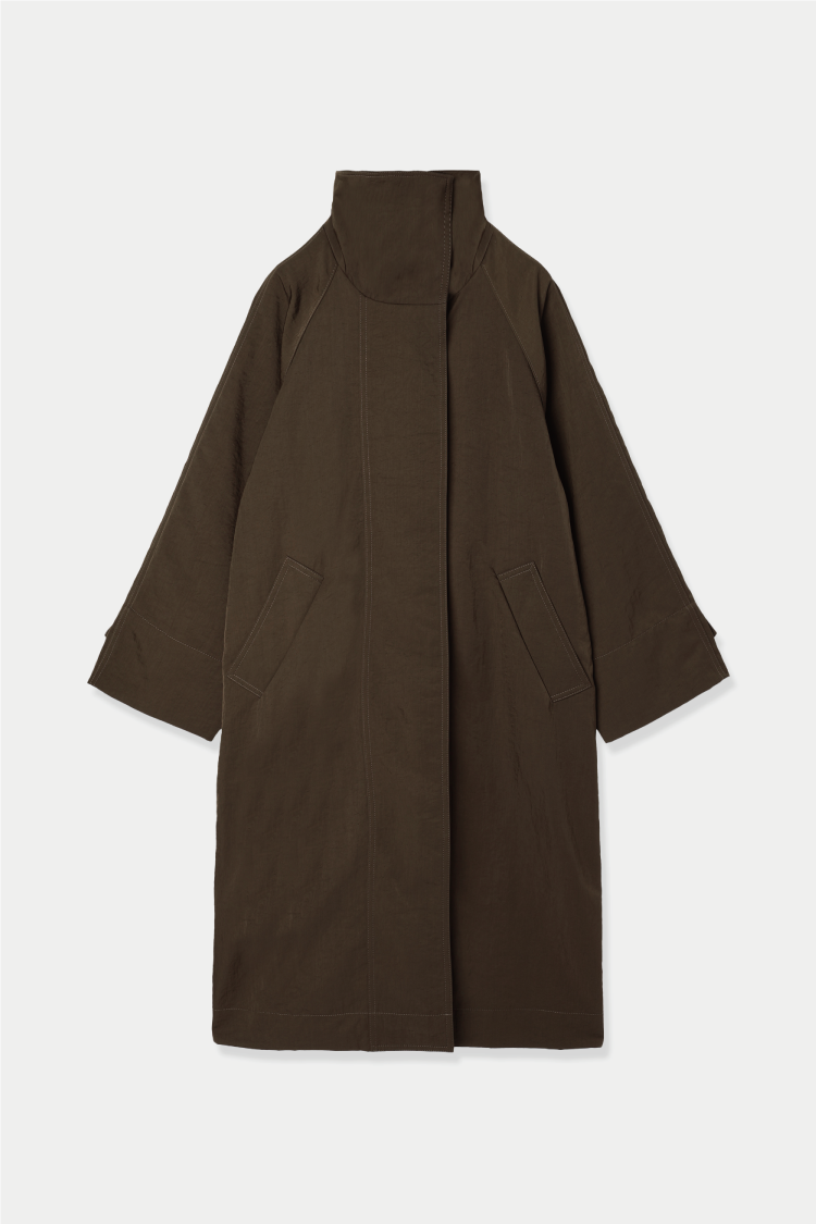 standcollar vintage twill coat – louren store