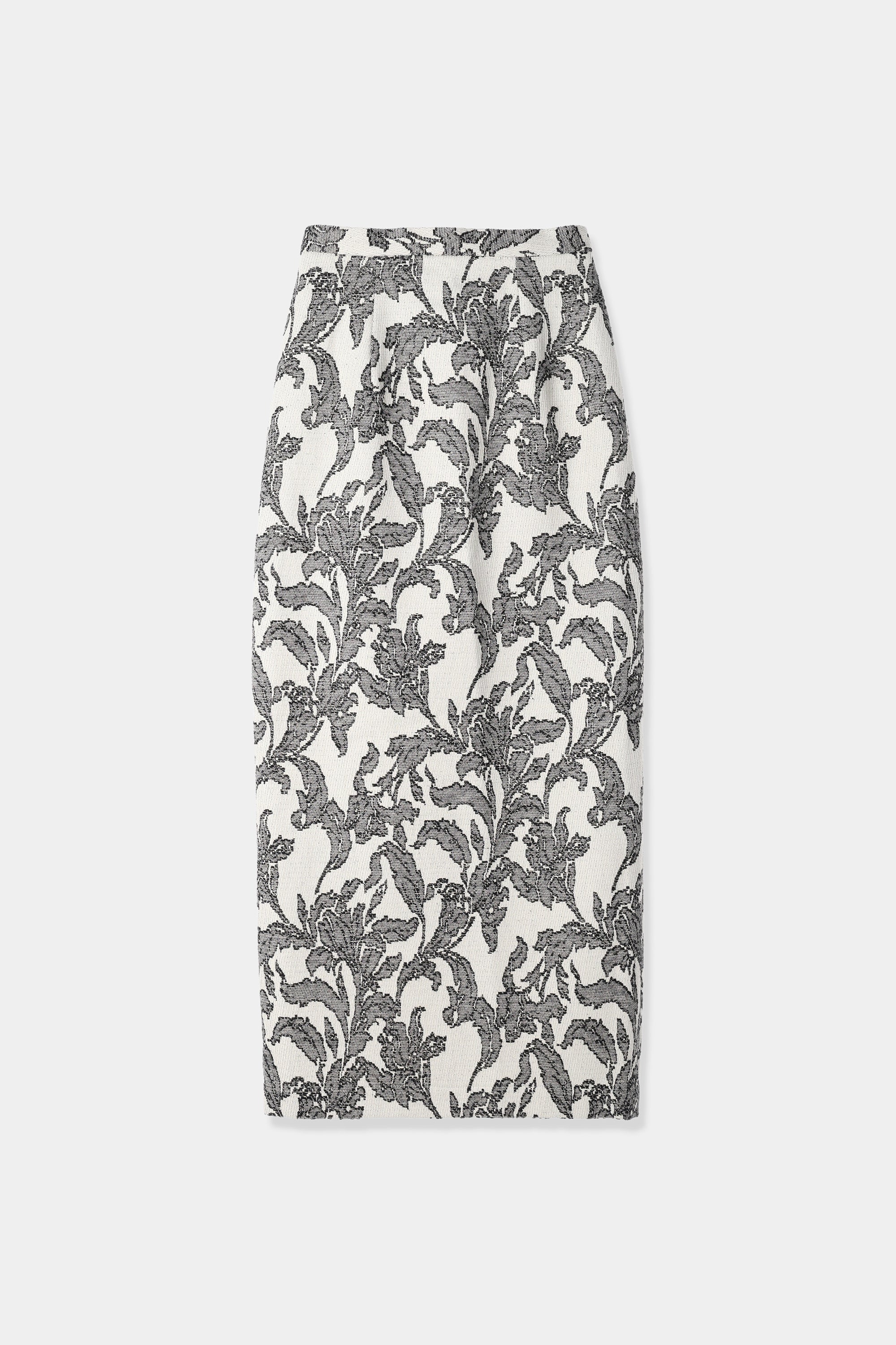leaf jacquard pencil skirt – louren store