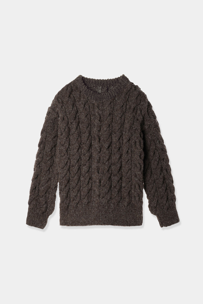 louren】nepal hand knit pullover ブラウン-