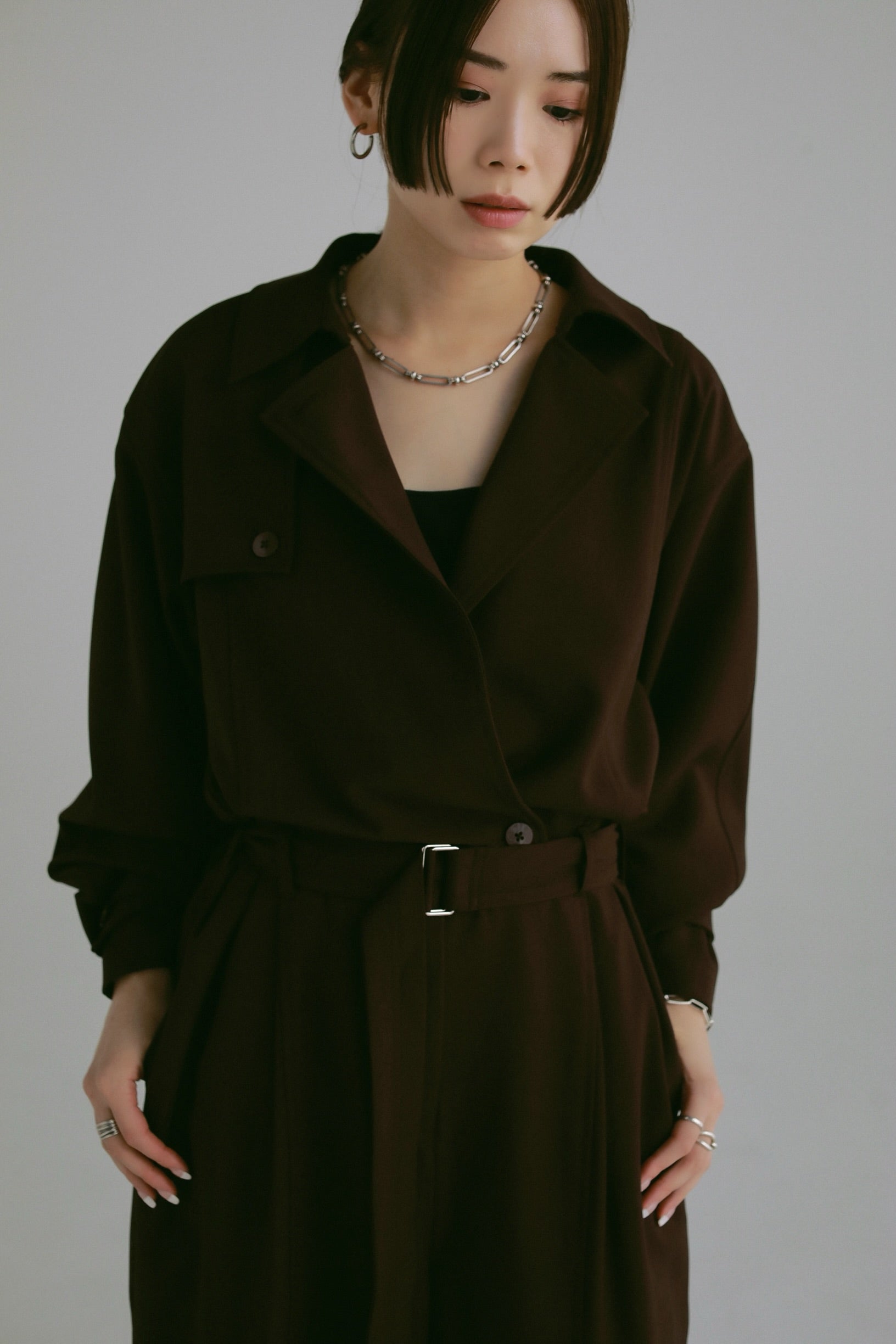 louren trench collar jumpsuit (ローレン) trench collar jumpsuit – louren store