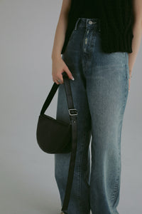 half moon leather bag