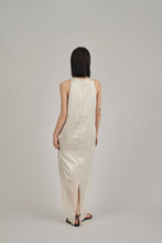 画像をギャラリービューアに読み込む, v-neck sheer hem dress