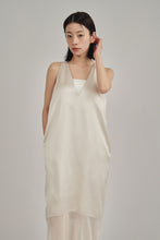 画像をギャラリービューアに読み込む, v-neck sheer hem dress