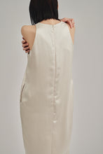 画像をギャラリービューアに読み込む, v-neck sheer hem dress
