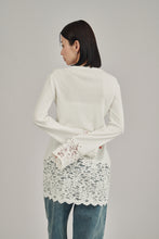 画像をギャラリービューアに読み込む, lace hem knit cardigan