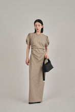 画像をギャラリービューアに読み込む, back open waist drape dress